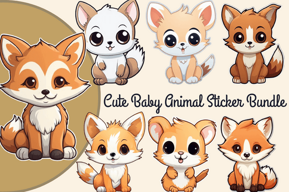 Download Cute Baby Animal Sticker Bundle - Animal sticker Collection