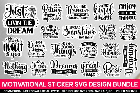 Download Motivational Sticker Svg Bundle - Svg bundle Collection