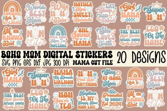 Download Boho Mama Stickers SVG Bundle - Svg bundle Collection