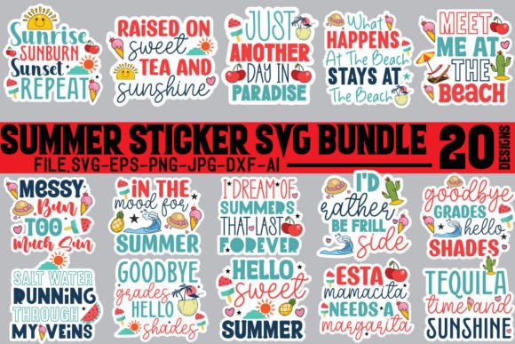 Download Summer Sticker SVG Bundle, Summer SVG - Svg bundle Collection