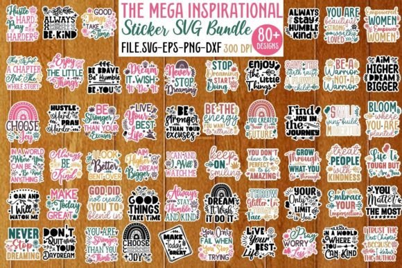 Download Mega Inspirational Sticker SVG Bundle - Svg bundle Collection