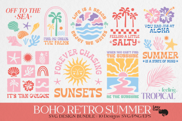 Download Boho Retro Summer Beach SVG Bundle - Svg bundle Collection