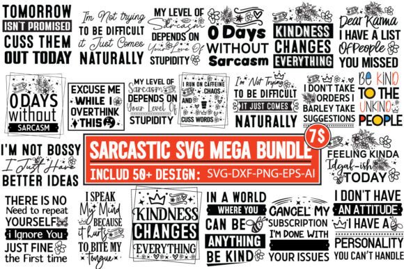 Download Sarcastic SVG Bundle |Sarcastic Quotes - Svg bundle Collection