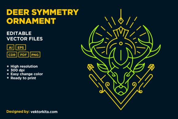 Download Deer Symmetry Ornament - Symmetry Collection