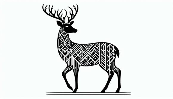 Download Art Deco Deer with Symmetry - Symmetry Collection