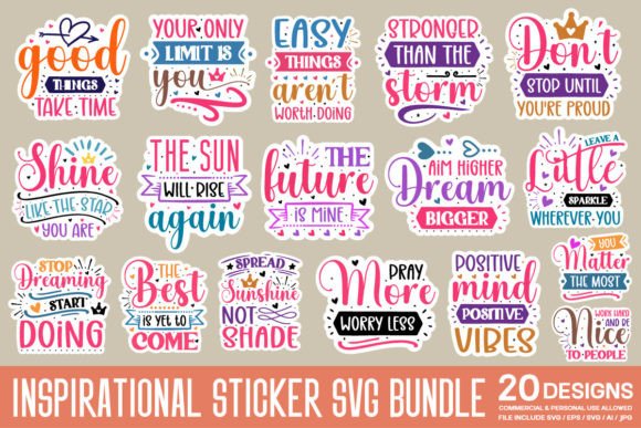 Download Inspirational Sticker Svg Bundle - Svg bundle Collection