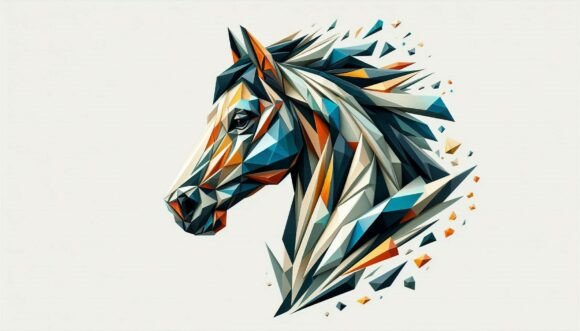 Download Cubist Horse Fragmented Symmetry - Symmetry Collection