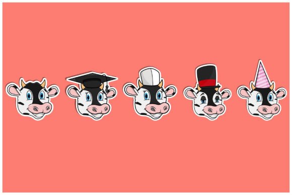 Download Head Cow Animal Sticker Set - Animal sticker Collection