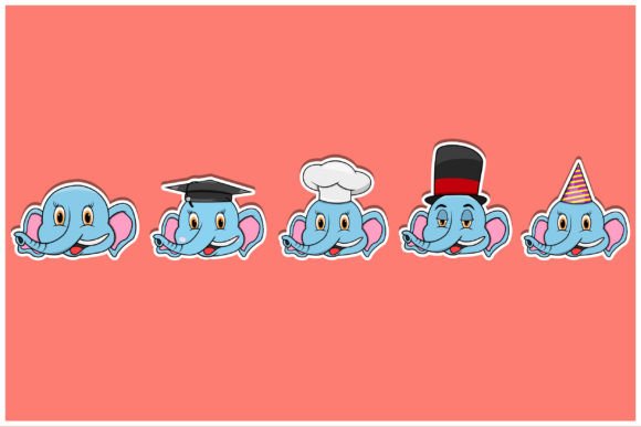 Download Head Elephant Animal Sticker Set - Animal sticker Collection