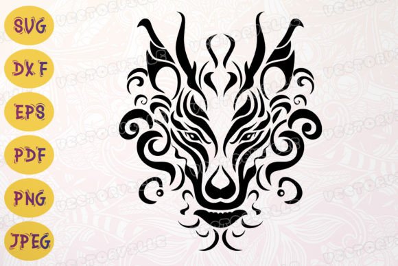 Download Dragon Head Tattoo SVG Symmetry Stencil - Symmetry Collection