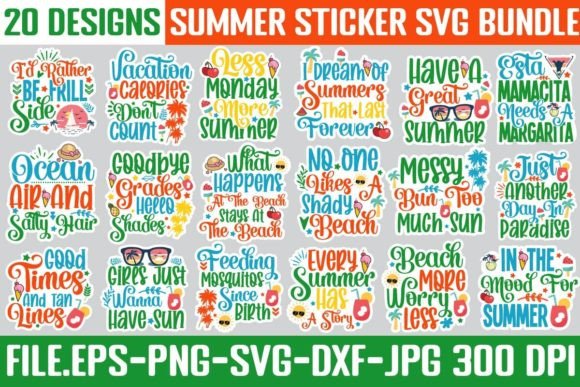 Download Summer Sticker SVG Bundle, Printable SVG - Svg bundle Collection